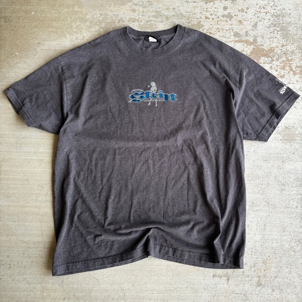 Skin Industries Y2K Vintage Logo Graphic T-Shirt XXL Streetwear Skater Grunge